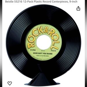 Plastic record centerpiece 12pack party decoration